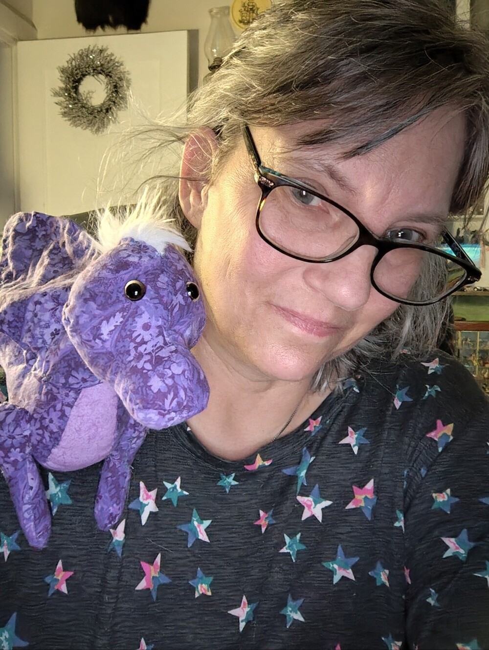 Purple Plush Dragon Stuffed Animal Handsewn
